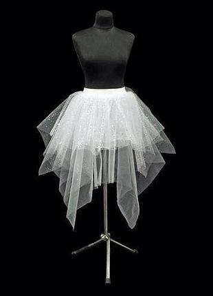 Зима. белая юбка из фатина с блестками