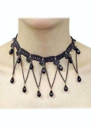 Чокер (choker) з підвісками та камінням, кольє, намисто