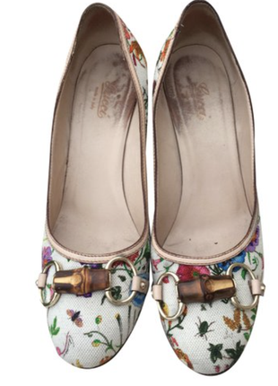 Винтажные туфли gucci с цветочным принтом