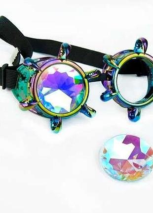 Окуляри стимпанк гогли калейдоскоп з кігтями (хамелеон)