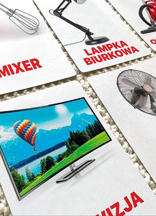 Детские развивающие карточки домана ‘‘электробытовые приборы’’ на польском языке, в...