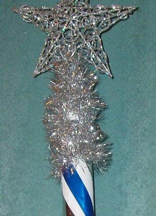 Посох св. николая/деда мороза деревянный цельный