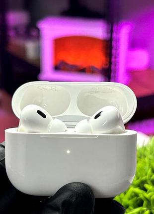 Бездротові bluetooth навушники apple airpods pro 2 з шумопоглинанням та прозорістю + чехол у подарунок