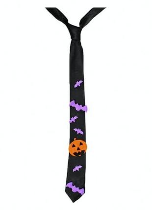 Галстук черный halloween тонкий