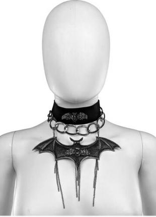 Чокер-кольє сріблястий bat queen