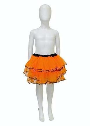 Оранжевая юбка пачка детская трёхслойная