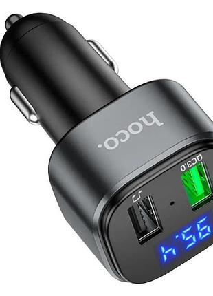 Автомобильный fm модулятор трансмиттер hoco e67 bt5.0/2usb/3a/qc с быстрой зарядкой 7