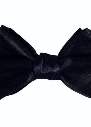 Галстук-бабочка черная развязанная (самовяз).