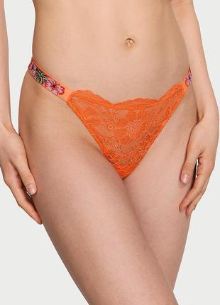 Женские кружевные трусики тонг victoria's secret со стразами