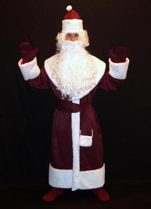 Костюм св.николая/д.мороза первозданный бордо-3 р-р 50-56