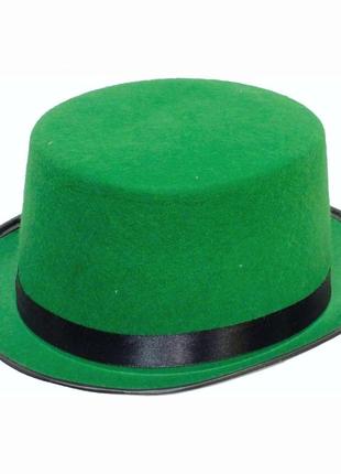Капелюх циліндр невисокий зелений