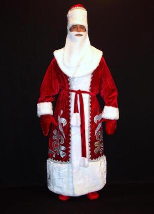 Костюм св.николая/д.мороза элитный красный-1 р-р 50-56