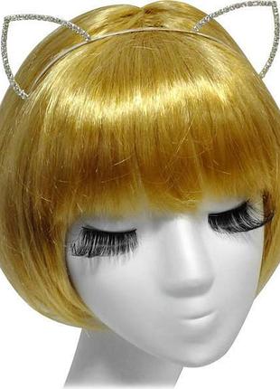 "кішка зі стразами". вушка на обручі h-4,2 см, карнавал, метал, стрази