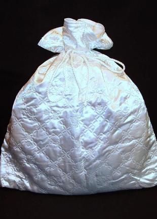 Мішок св.миколая/діда мороза/санти (58х47 см) перлинно-білий