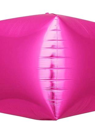 Куля фольгована 4d куб малиновий