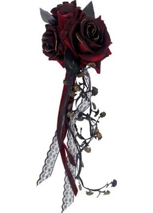 Брошь - заколка бордовая santa catarina