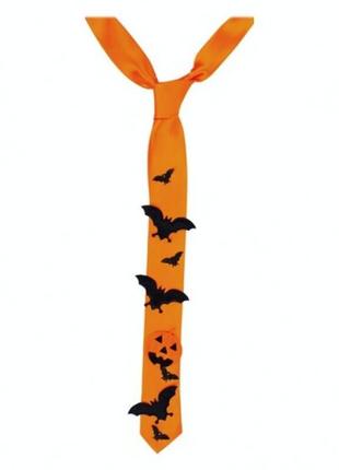 Галстук оранжевый halloween тонкий