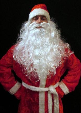 Костюм св.николая/д.мороза снежинковый красный-5 р-р 48-54