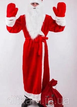 Костюм св.николая/д.мороза красный взрослый без мешка р-р 50-52