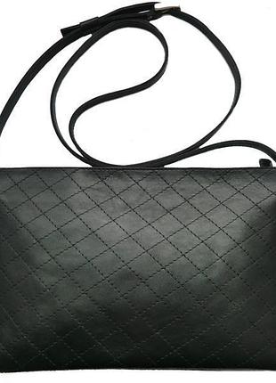 Жіноча чорна шкіряна сумка