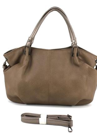 Класична жіноча сумка з екошкіри на плече voila 63520233 моко