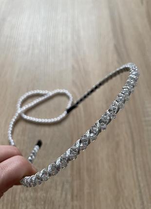 Обруч діадема з кристаликів діамантиків