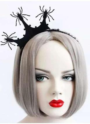 Обруч корона с паучками