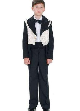 Фрак чорний з жаккардом дф2 дитячий
