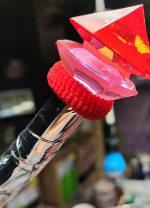 Посох святого николая/деда мороза/волшебника красный кристалл-4, 190-210 см