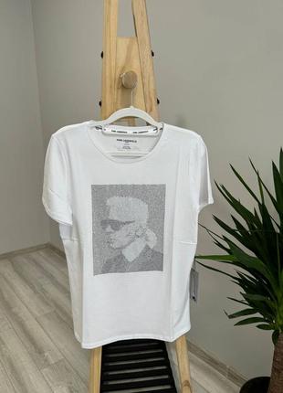 Футболка karl lagerfeld з камінчиками xs, s, m, l, xl
