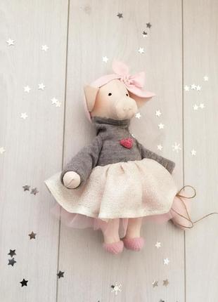 Свинка порося свиня символ року 2019 кабан іграшка тільда подарунок хрюша