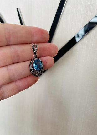 Серебряная подвеска 925 проба с марказитами
