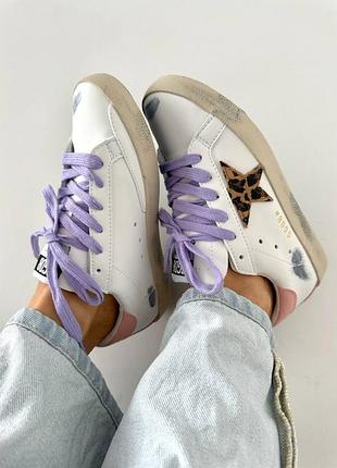 Женские кеды golden goose ggdb leopard star