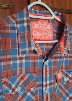 Superdry новая стильная яркая хлопковая летняя рубашка