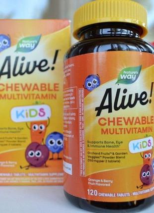 Alive сша витамины для детей жевательные, детские мультивитамины3 фото