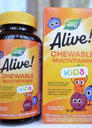 Alive сша вітаміни для дітей жувальні, дитячі мультивітаміни