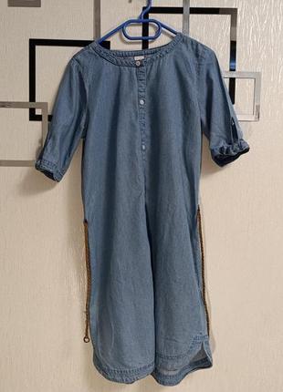 Джинсовое летнее платье для девочки carter's kid 13-14 рост 152-158 светосиния