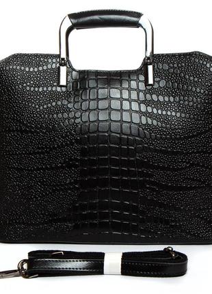 Женская сумочка через плечо с длинной ручкой alex rai черная класическая сумка из натуральной кожи сумка3 фото
