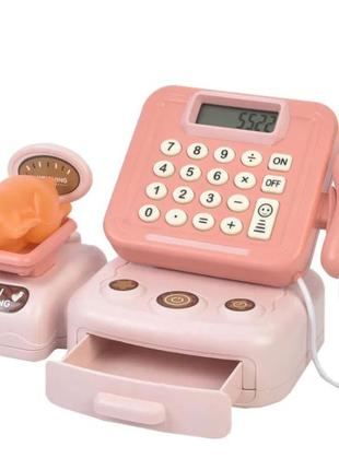 Дитячий іграшковий "касовий апарат" 6839a, калькулятор, сканер, ваги