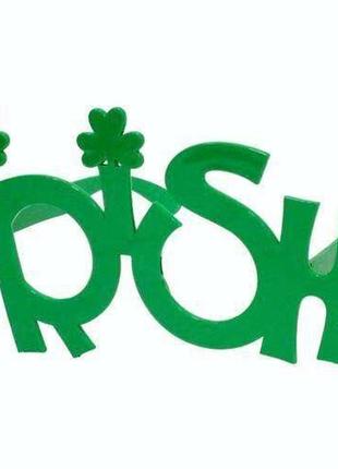 "irish". очки карнавальные без стекол, зеленые