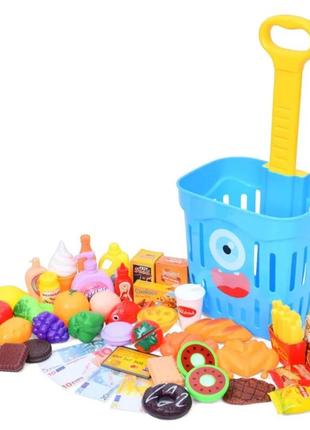 Дитячий візок із продуктами 35631(blue) 49 продуктів