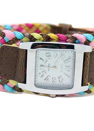 Годинник жіночий наручний fashion lady cord brown (коричневий)