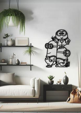 Интерьерная картина на стену, декор в комнату "миньони для детей. миньени", стиль...