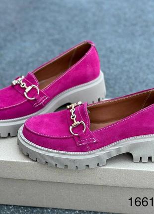 Лоферы натуральная кожа/замша код 16610