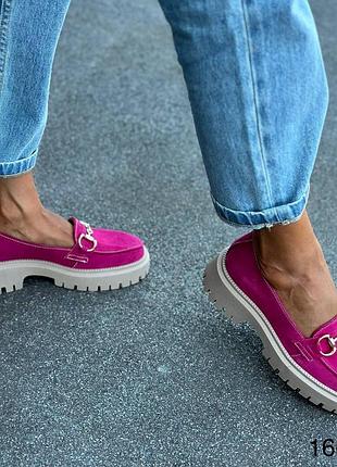 Лоферы натуральная кожа/замша код 16610