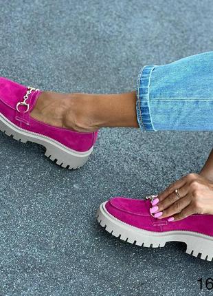 Лоферы натуральная кожа/замша код 16610