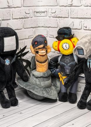 Мягкие игрушки skibidi toilet, camera man, speaker man, tv man