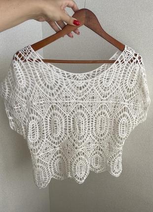 Вязаный кружевной топ