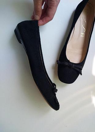 Женские балетки unisa 37р. черные, замша кожа