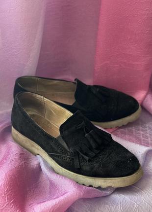 Кожаные женские лоферы